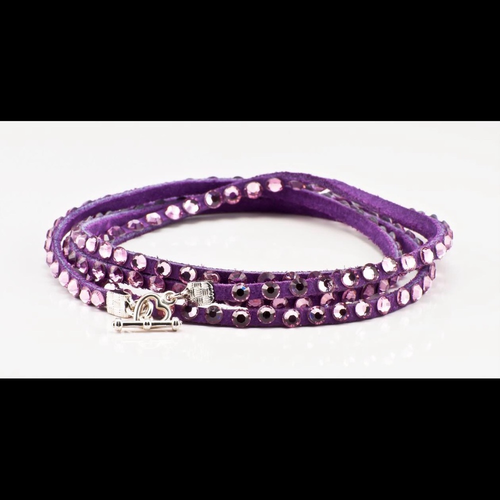 Swarovski Crystal multi wrap bracelet in purple